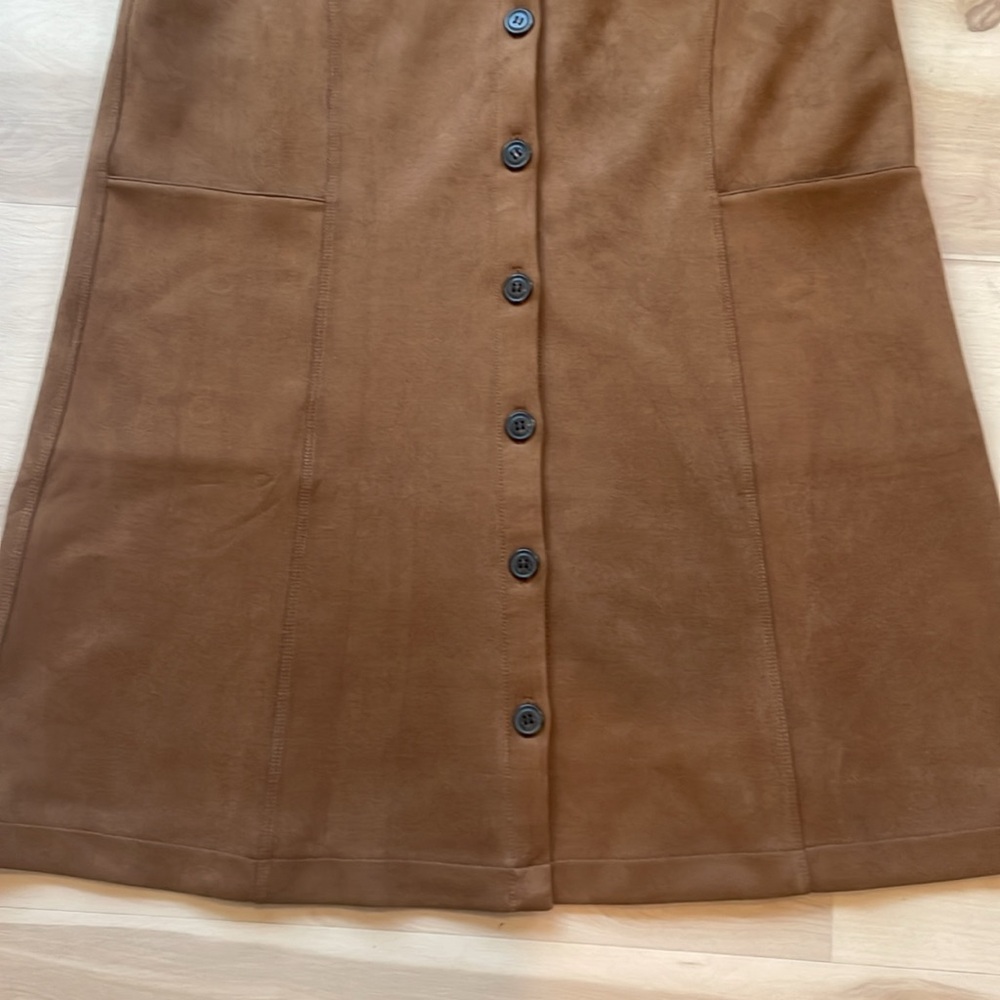 Loft Faux vegan Suede Button Pocket Dress size medium - Picture 5 of 8